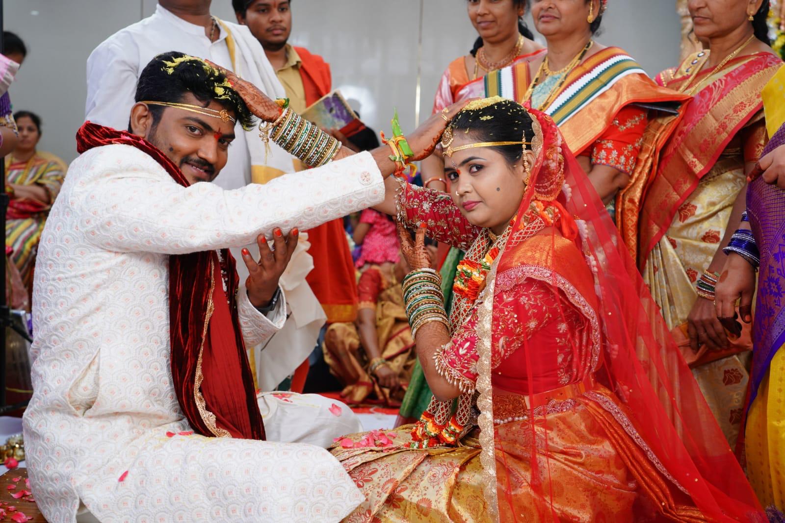 Wedding ceremony bride and groom